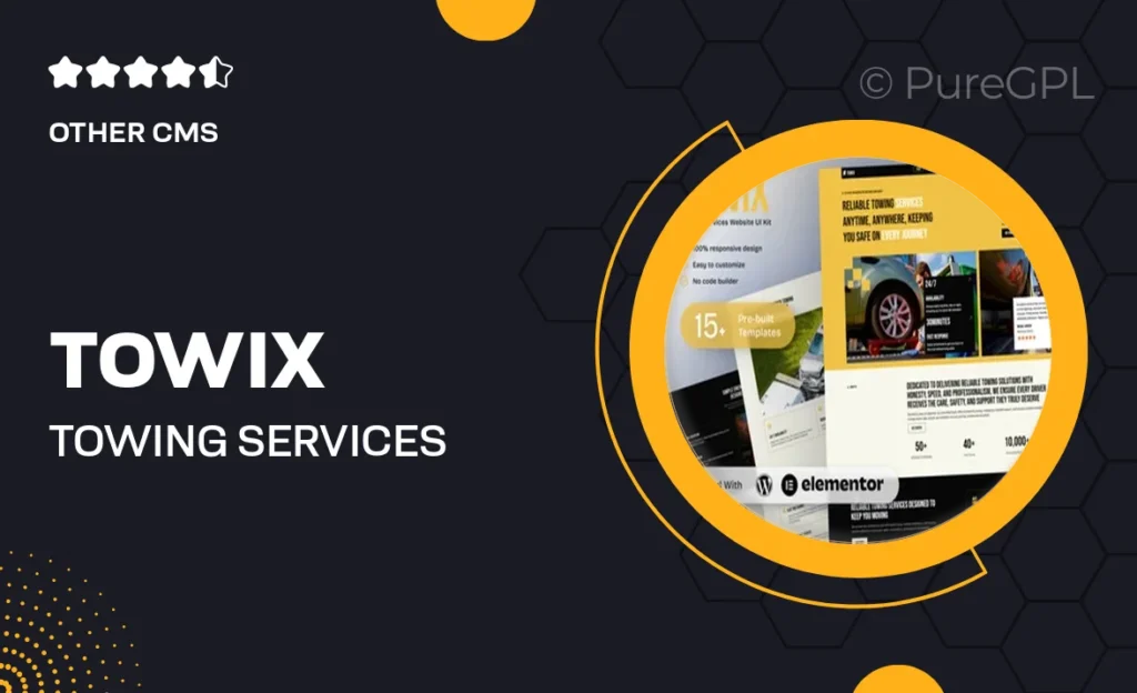 Towix – Towing Services Elementor Template Kit