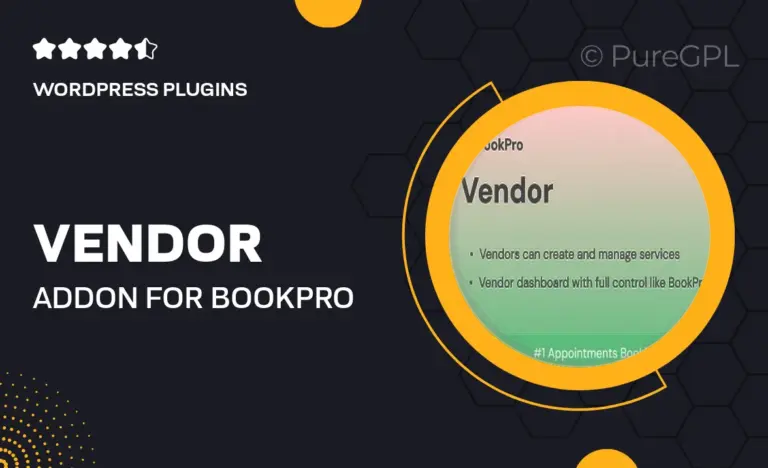 vendor add on for bookpro plugin wordpress