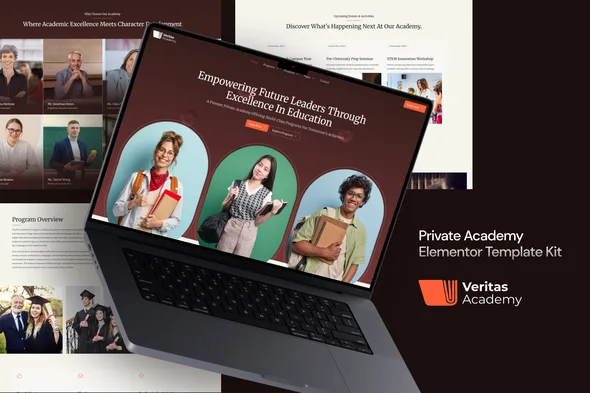 veritas private academy elementor template kit 1