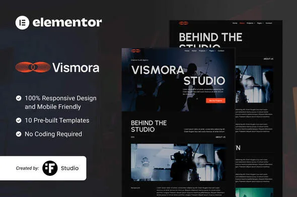 vismora elementor template kit for creative studios 1