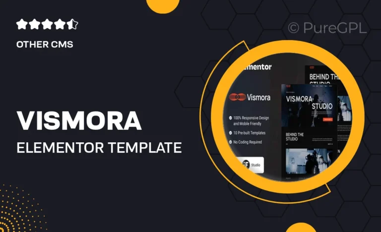 vismora elementor template kit for creative studios