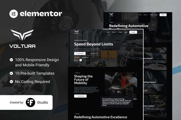voltura automotive car services elementor template kit 1