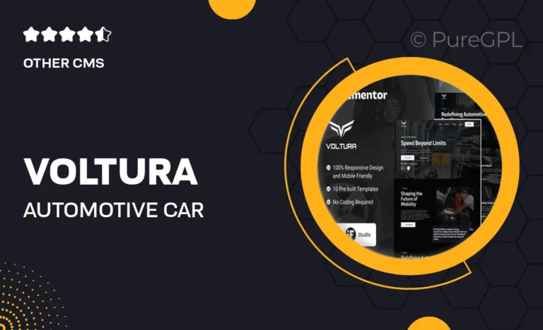 voltura automotive car services elementor template kit