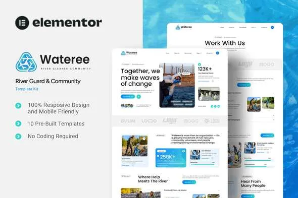 wateree river guard community elementor template kit 1
