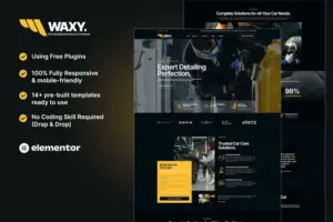 Waxy – Car Detailing Service & Car Repair Elementor Template Kit