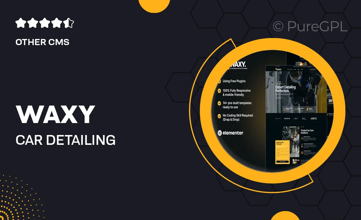Waxy – Car Detailing Service & Car Repair Elementor Template Kit