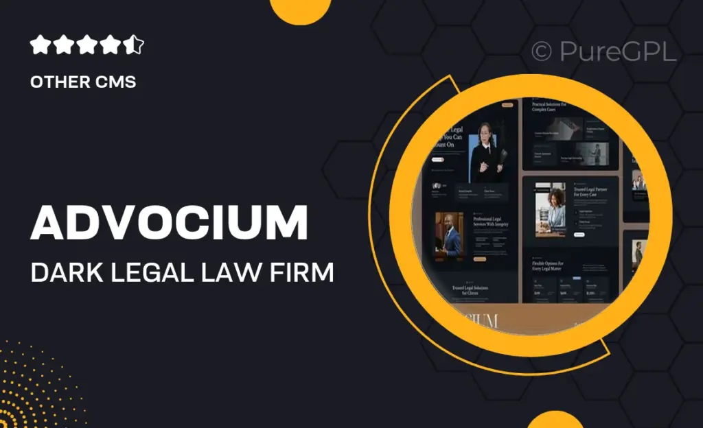 Downloads 4 Advocium – Dark Legal & Law Firm Service Website Elementor Template Kits