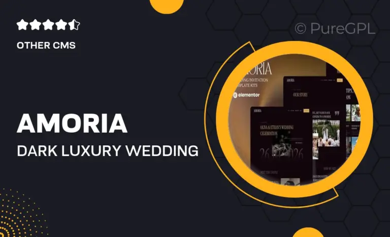 amoria dark luxury wedding invitation website elementor template kits