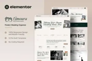 Amoura – Modern Wedding Organizer Elementor Template Kit