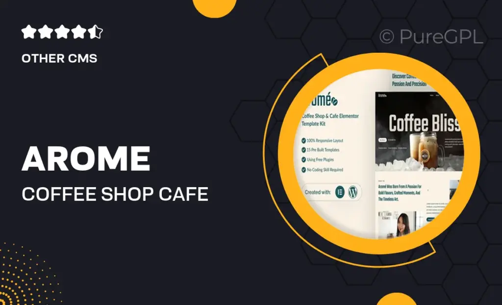 Arome – Coffee Shop & Cafe Elementor Template Kit