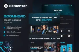 BoomHead – Esport & Gaming Elementor Template Kit
