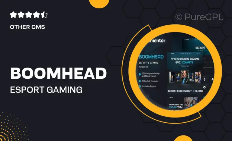 boomhead esport gaming elementor template kit