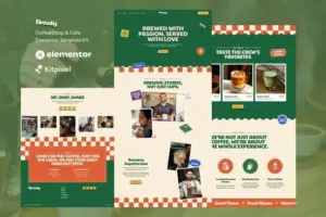 Brewly – Coffee Shop & Cafe Elementor Template Kit