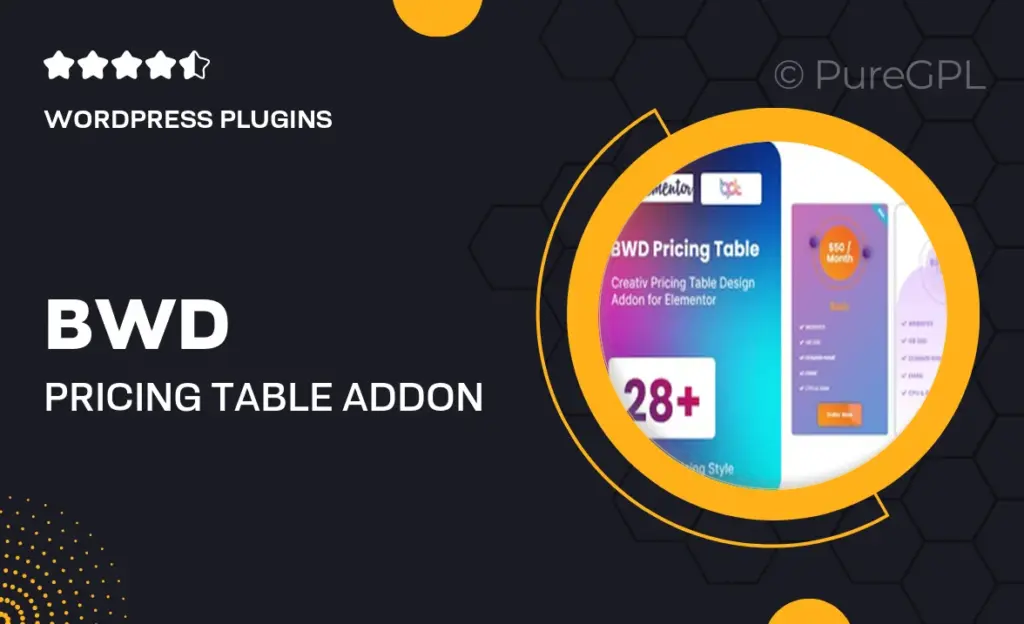 Downloads 16 BWD Pricing Table Add-on for Elementor