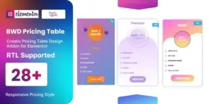 BWD Pricing Table Add-on for Elementor