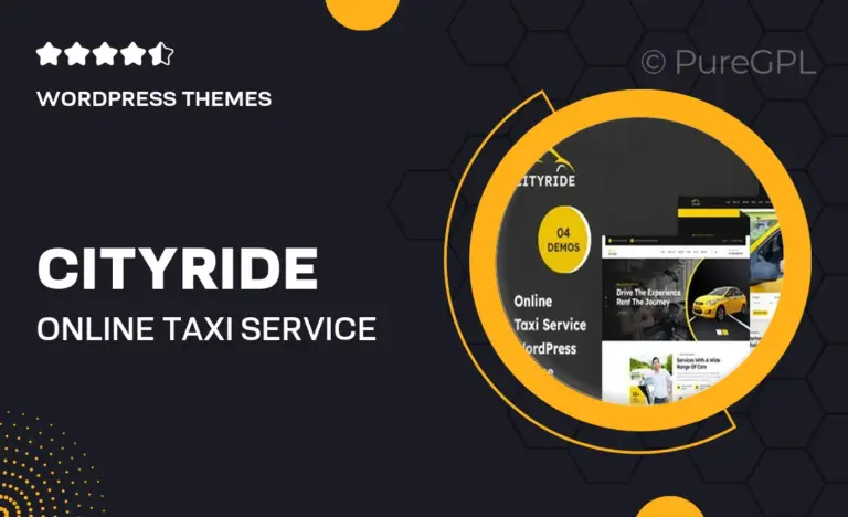 cityride online taxi service wordpress theme