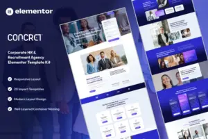 Concret – Corporate HR & Recruitment Agency Elementor Template Kit
