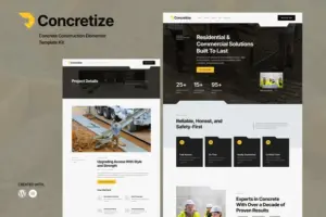 Concretize – Concrete Construction Elementor Template Kit