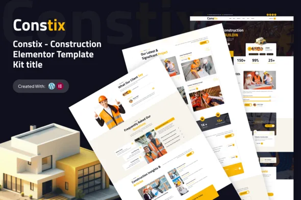 constix construction building elementor template kit 1