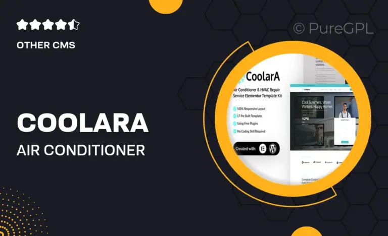 coolara air conditioner hvac repair service elementor template kit