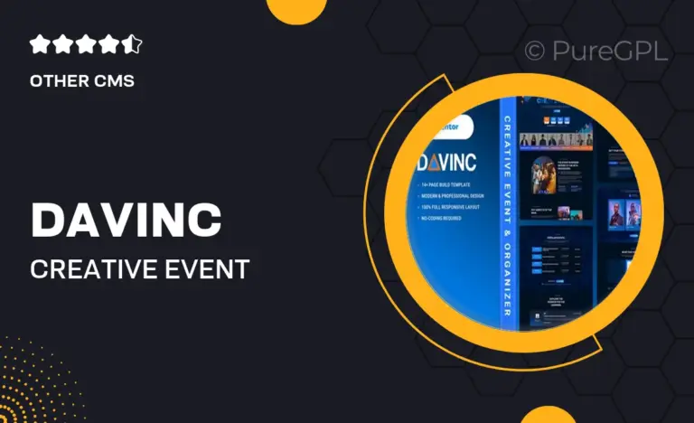 davinc creative event organizer elementor template kit
