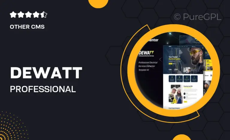 dewatt professional electrical services elementor template kit