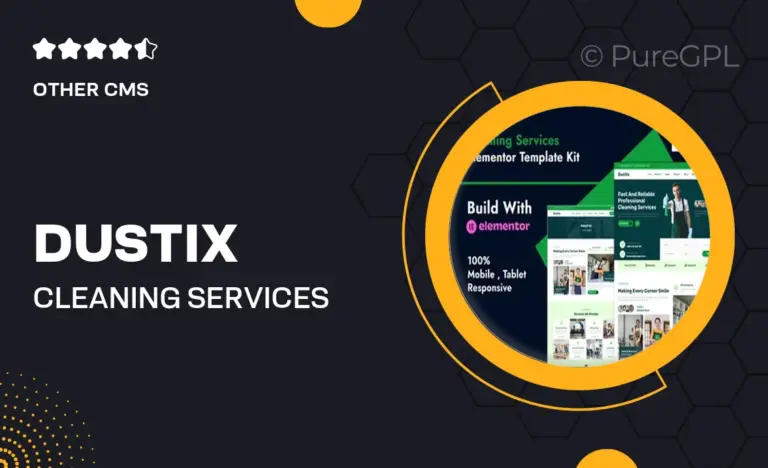 dustix cleaning services elementor template kit