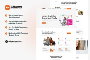 Educate – eLearning & Course Elementor Template Kit