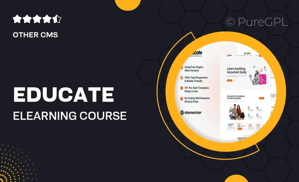 Downloads 6 Educate – eLearning & Course Elementor Template Kit