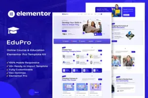 Edupro – Online Course & Education Elementor Pro Template Kit