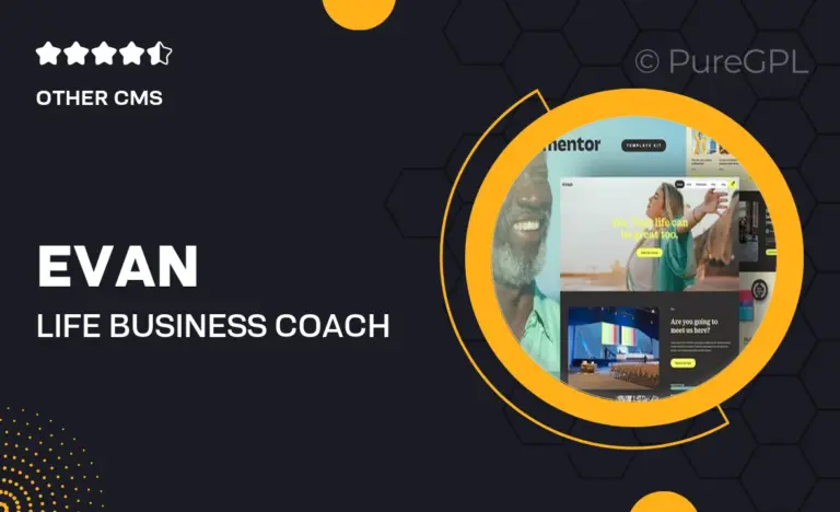 evan life business coach elementor pro template kit