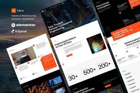 fabrix industry manufacturing elementor template kit 1