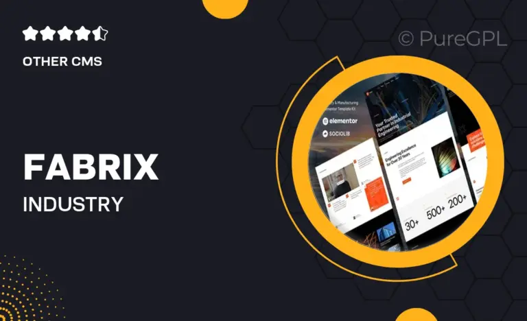 fabrix industry manufacturing elementor template kit