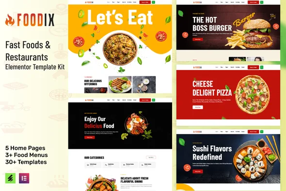 foodix fast foods restaurants elementor template kit 1