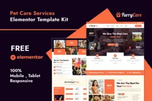 Furrycare – Veterinary & Pet Care Services Elementor Template Kit