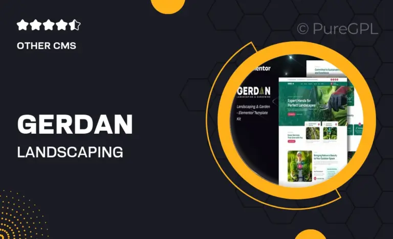 gerdan landscaping gardening elementor template kit