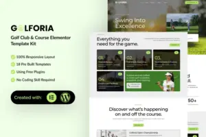 Golforia – Golf Club & Course Elementor Template Kit