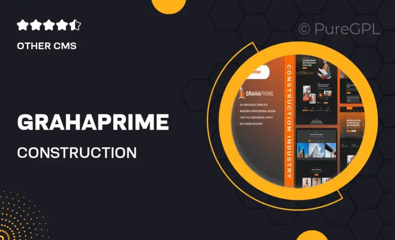 grahaprime construction industry elementor template kit