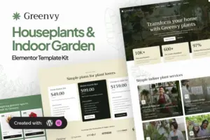 Greenvy – Houseplants & Indoor Garden Elementor Template Kit