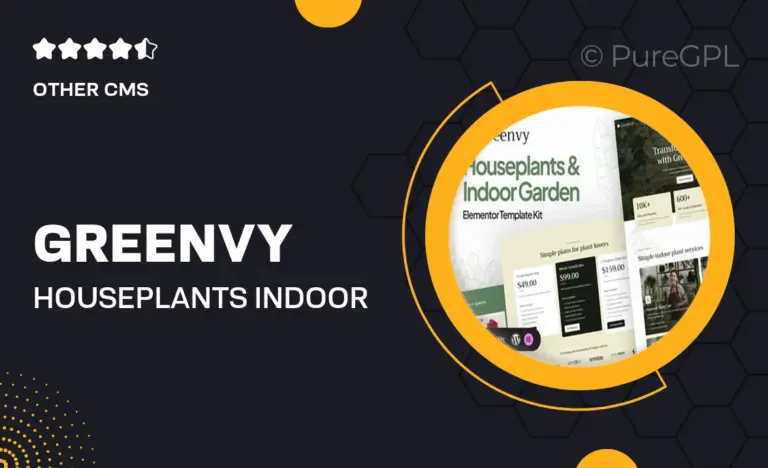 greenvy houseplants indoor garden elementor template kit