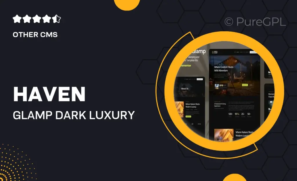 Haven Glamp – Dark Luxury Adventure Elementor Template Kit 19 Haven Glamp – Dark Luxury Adventure Elementor Template Kit
