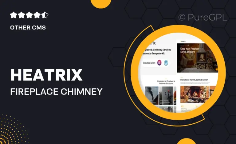 heatrix fireplace chimney services elementor template kit