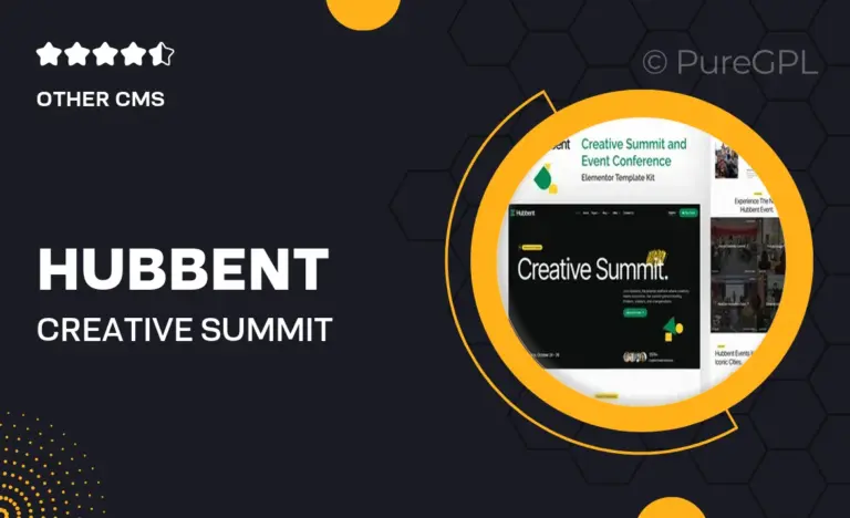 hubbent creative summit event conference elementor template kit