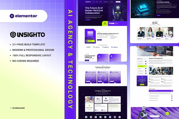 insighto ai agency technology elementor template kit 1