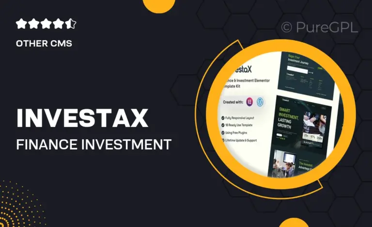 investax finance investment elementor template kit