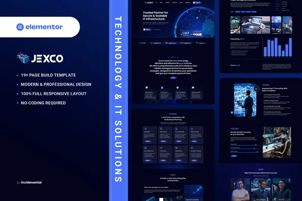 jexco technology it solutions elementor template kit 1