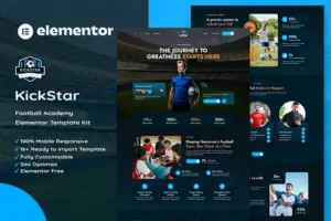 Kickstar – Football Academy Elementor Template Kit