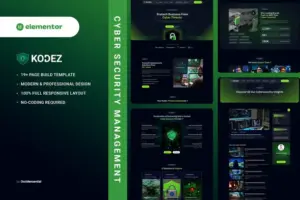 Kodez – Cyber Security Management Elementor Template Kit
