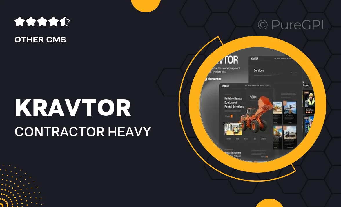 Kravtor – Contractor Heavy Equipment Rental Website Elementor Template Kit