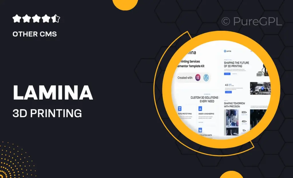 Lamina – 3D Printing Services Elementor Template Kit 9 Lamina – 3D Printing Services Elementor Template Kit